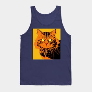 CAT POP ART ORANGE Tank Top